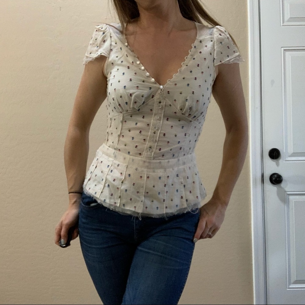 Marc jacobs floral blouse size 4 small